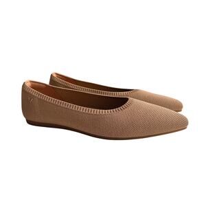 NEW Vivaia Aria 5° Pointed-Toe Ballet Flats in Nutmeg Tan Brown Size 40/ US 9